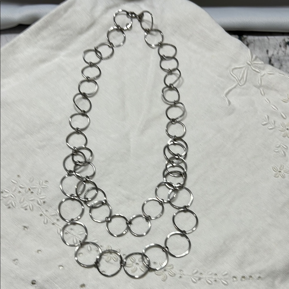 Milor stainless steel Silver Circle‎ Link Necklace